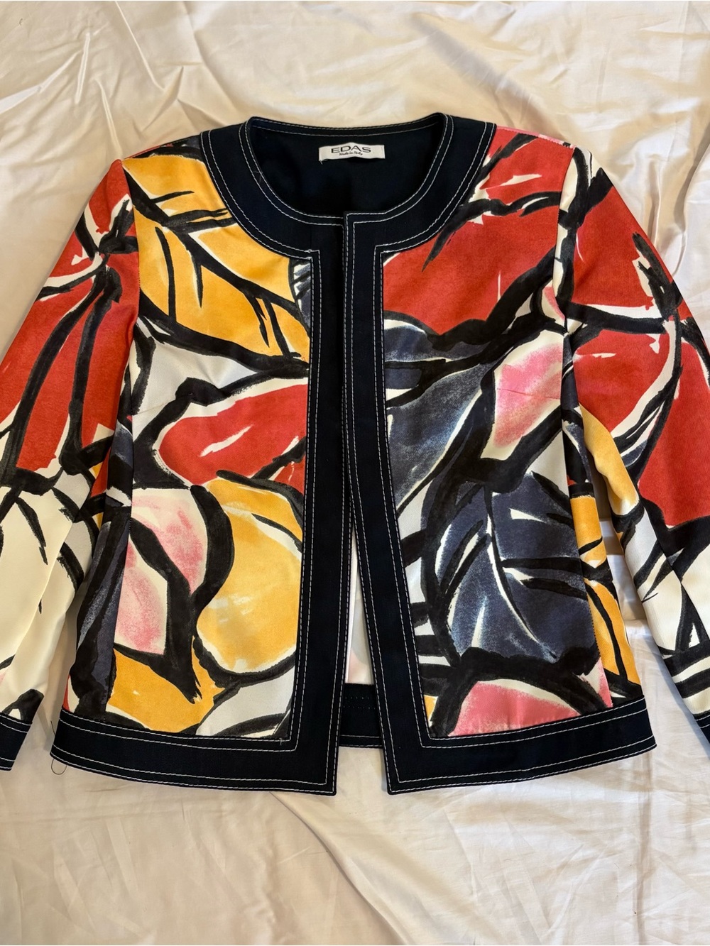 EDAS Women's Multicolor Abstract Short Jacket Made in Italy